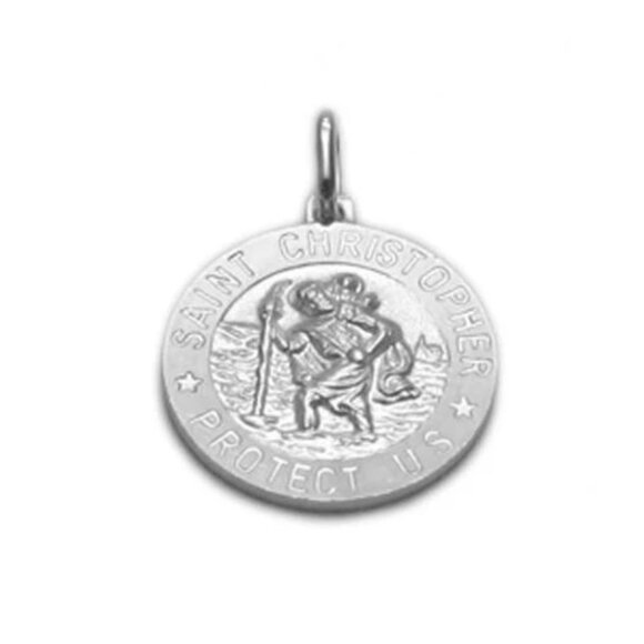 Jewelry - ST. CHRISTOPHER WITH JESUS MEDAL (20MM). STERLING SILVER